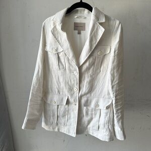 Banana Republic White Linen Jacket